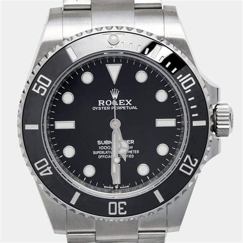 rolex black cerachrom oystersteel submariner m124060-0001 men's wristwatch|rolex oyster steel watch.